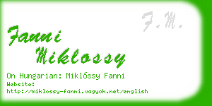 fanni miklossy business card